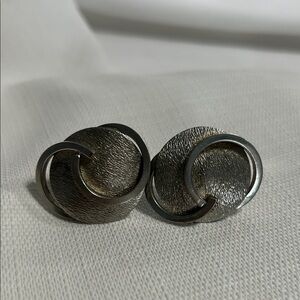 Vintage Silver Tone Clip On Earrings